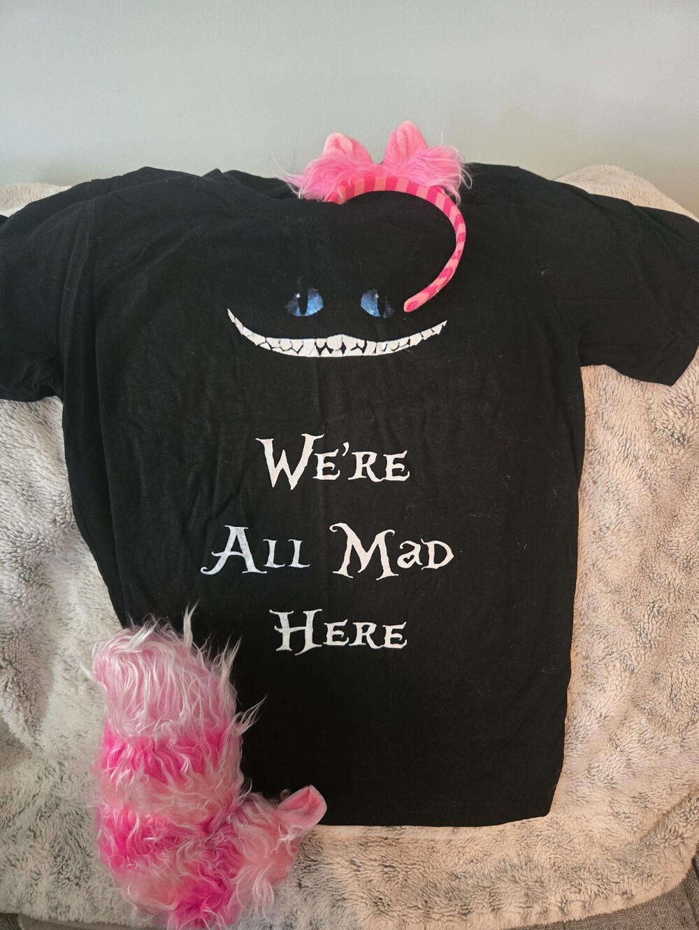 Black "We're All Mad Here" Kids T-Shirt